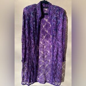 Elegant Purple Lace Women's Coat